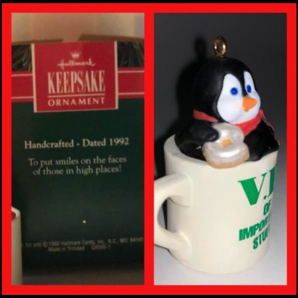 Hallmark 1992 V.P. Penguin Ornament with Box - Picture 2 of 2